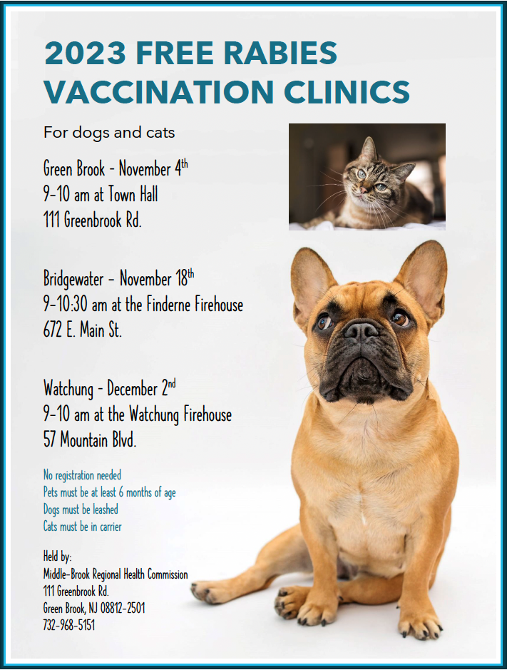 2023 Free Rabies Vaccination Clinics Flyer